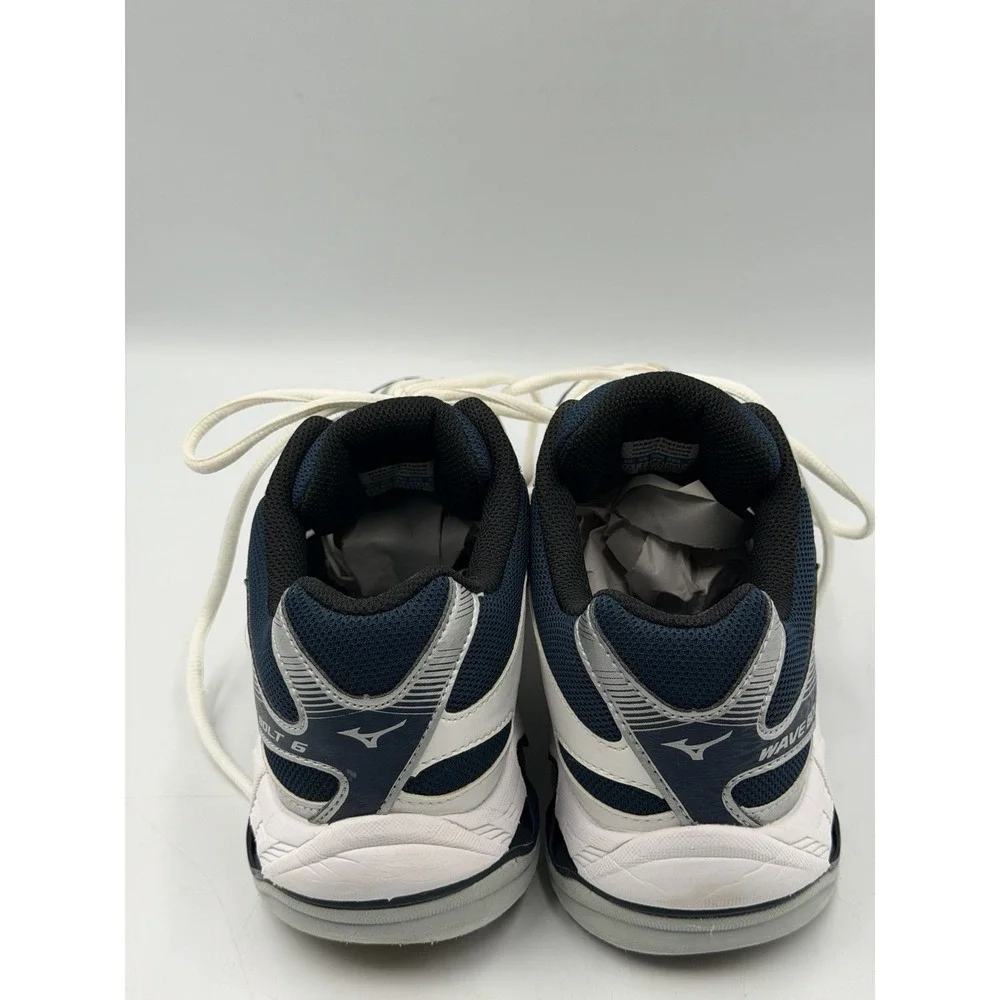 Mizuno Wave Bolt 6 Womens 9.5 Volleyball Shoes White Navy Silver 430224